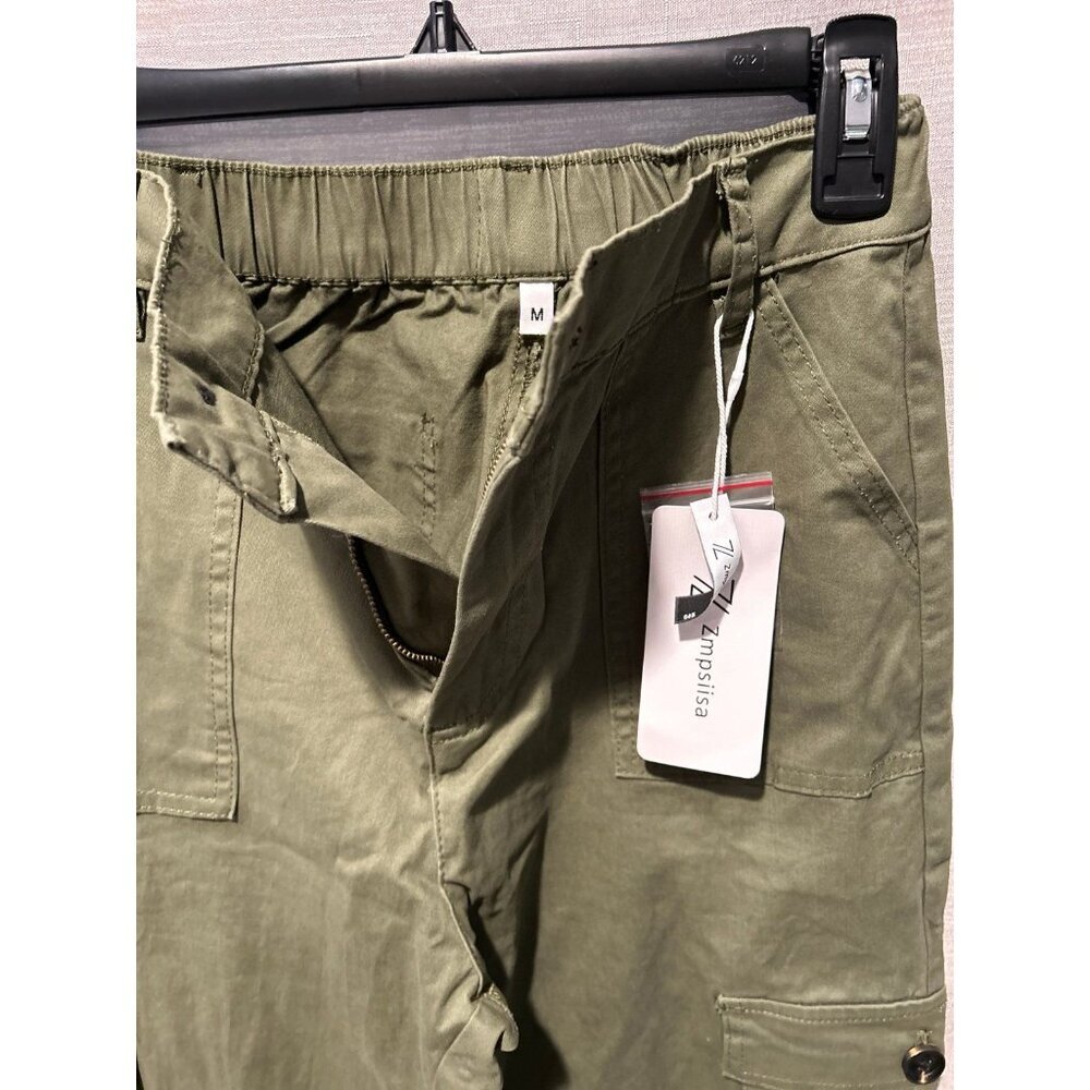 NEW High Waisted Wide Leg Cargo Pants Y2K Grunge Size M - Picture 6 of 7